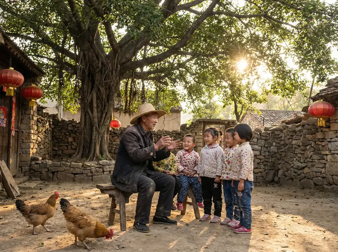 老人在大榕树下给孩子们讲故事 - 电影就是电影在线观看免费完整版 乡村记忆