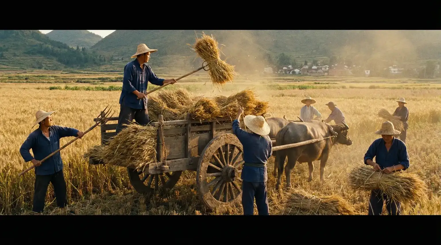 丰收季节农民装车运粮 - 电影就是电影在线观看免费完整版 秋收场景